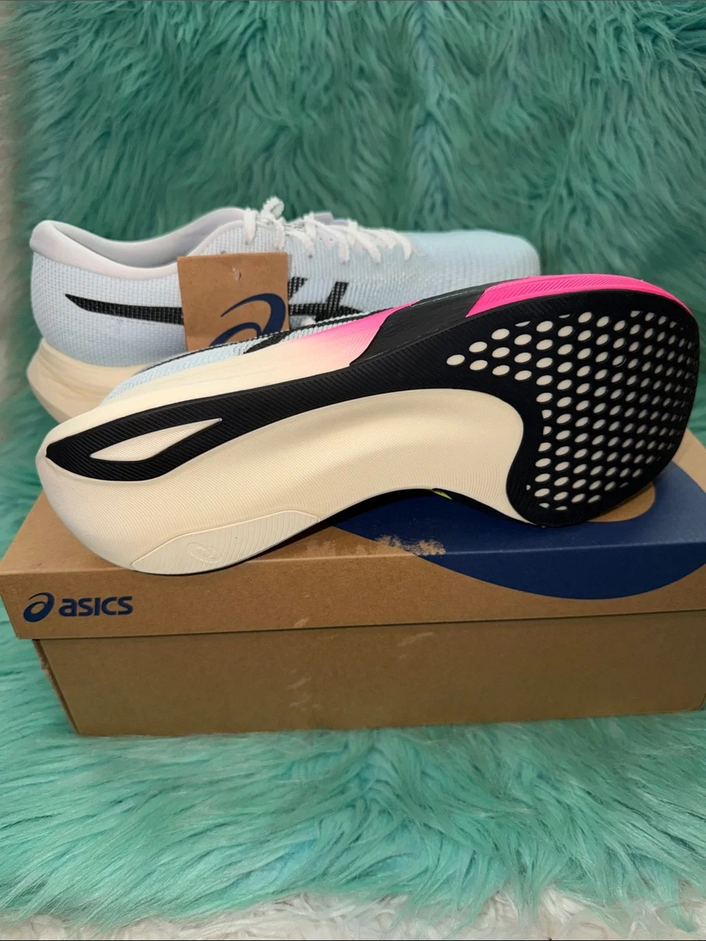 NIB ASICS Metaspeed Edge Paris Light Blue/Black Men’s 12/ Women’s 13.5